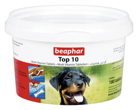 beaphar Top 10 فيتامينات متعددة للكلاب 180 tab.