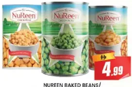 Nureen Baked Beans / Green Peas / Chick Peas