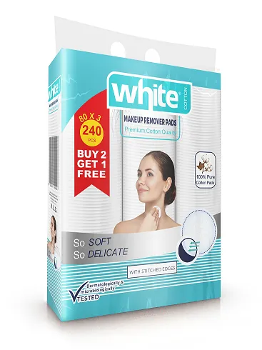 White Cotton Pads - 3 x 80's