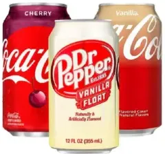 DR Pepper / Coca Cola DR Pepper فانيليا فلوت أو Coca Cola أو فانيليا بالكرز