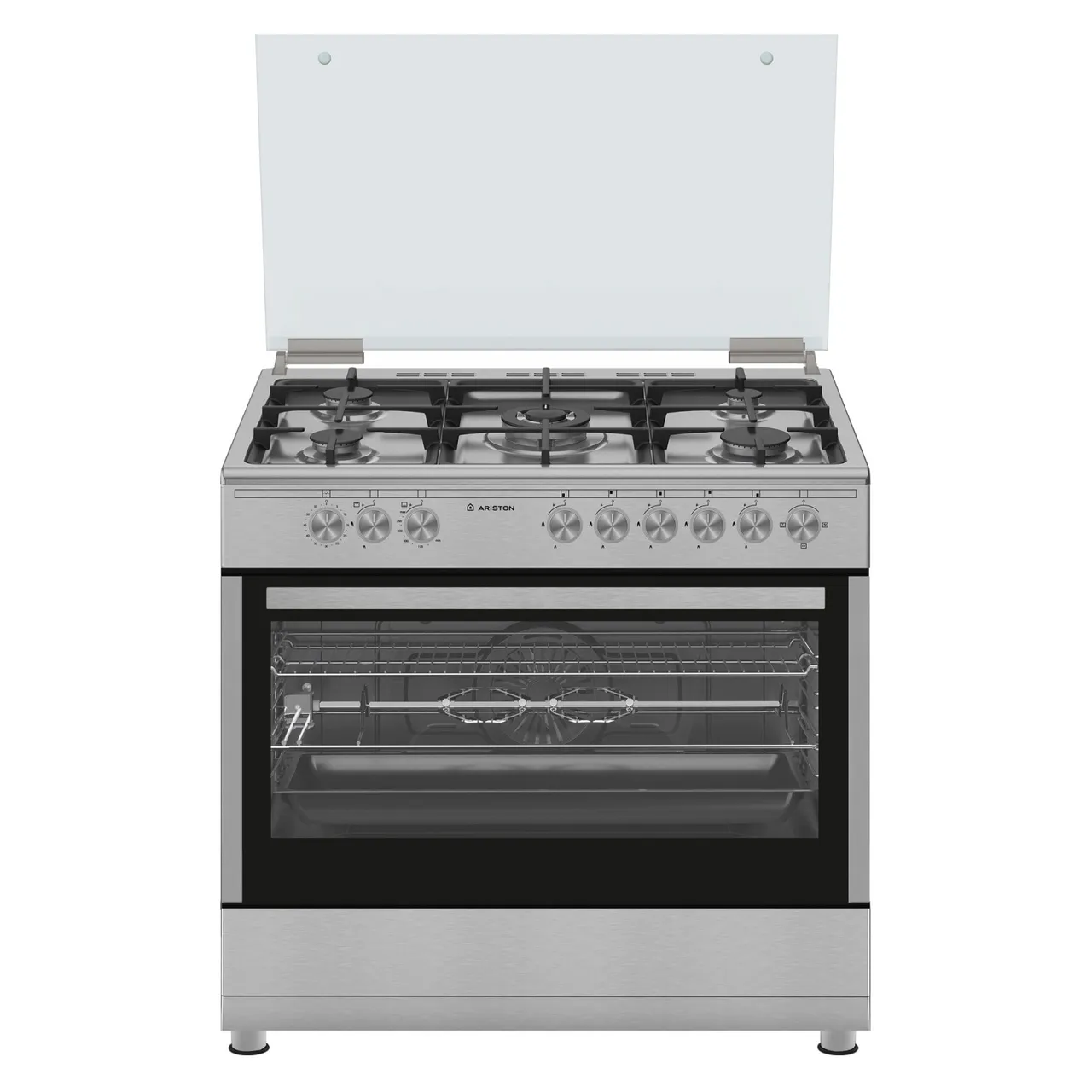 Ariston طباخ 90x60cm بـ5 شعلات AM9GC6KCX/ME فضي