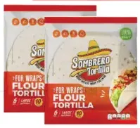 Sombrero whole wheat tortilla flour