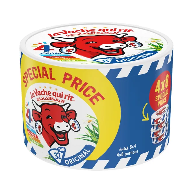 La Vache Original Spreadable Cheese Triangles,4x8 portions