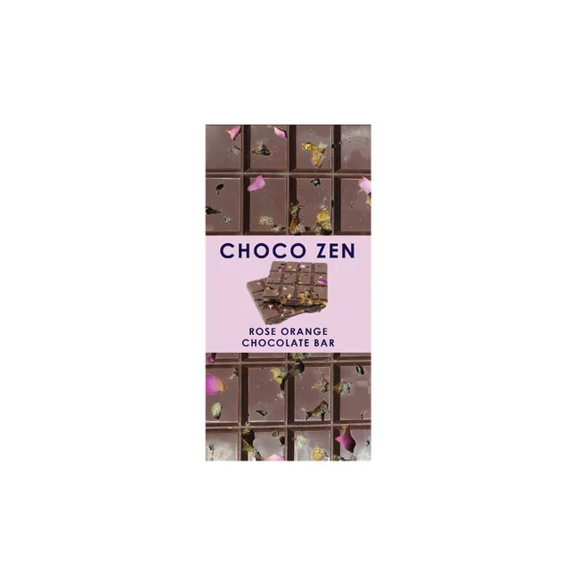 Choco Zen Rose Orange Dark Chocolate Bar