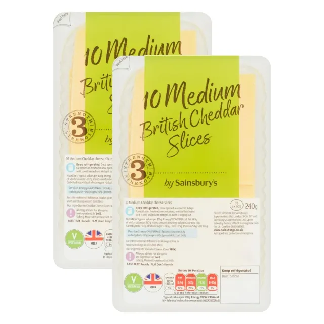 Sainsbury's Medium Cheddar Slices