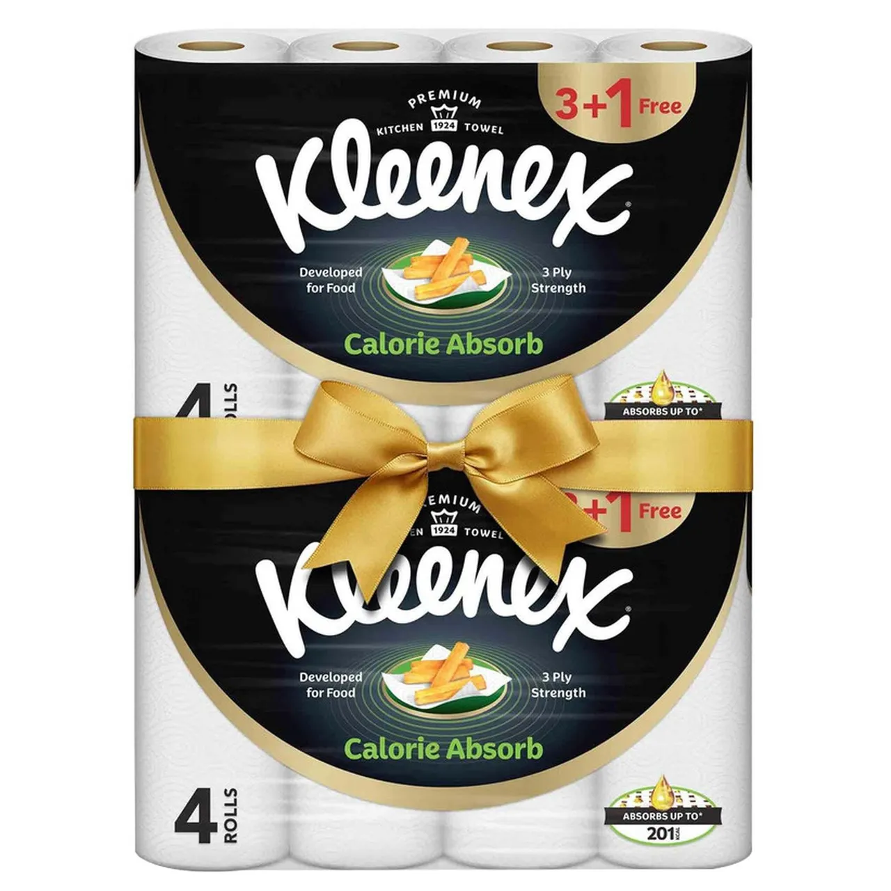 Chiclets مناشف ورقية للمطبخ Kleenex ماصة 3 طبقات 50 منديل، 8 رولات