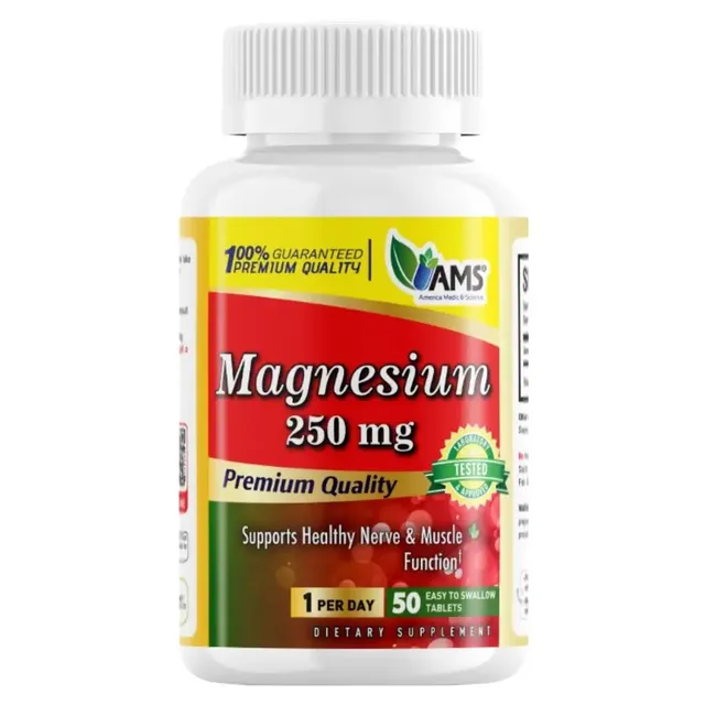 ams 250mg Magnesium Supplement Caplets Tablets