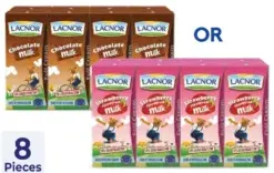 Lacnor Uht milk strawberry or chocolate