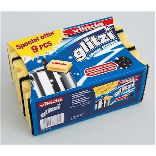 Vileda Glitzi Dish Washing Sponge Scourer - 9 Pcs