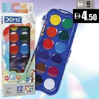 Doms Aqua Colour Cakes 12 Shades