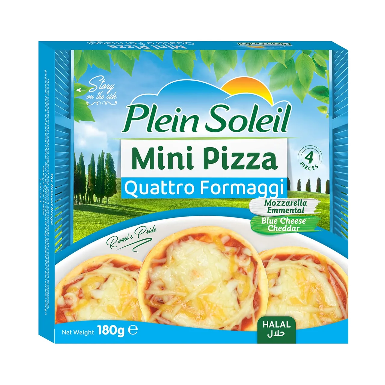 Plein Soleil ميني بيتزا Quattro Formaggi عدد 4 pcs