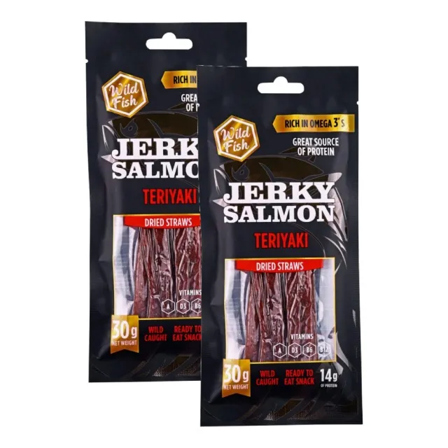 Wild Fish Salmon Jerky Teriyaki Straws
