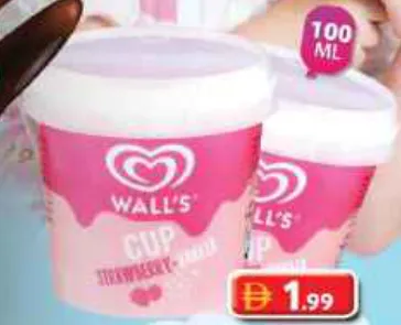 Algida Cup Ice Cream Straw Vanilla
