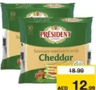 President Sandwich Cheddar Cheese Slices