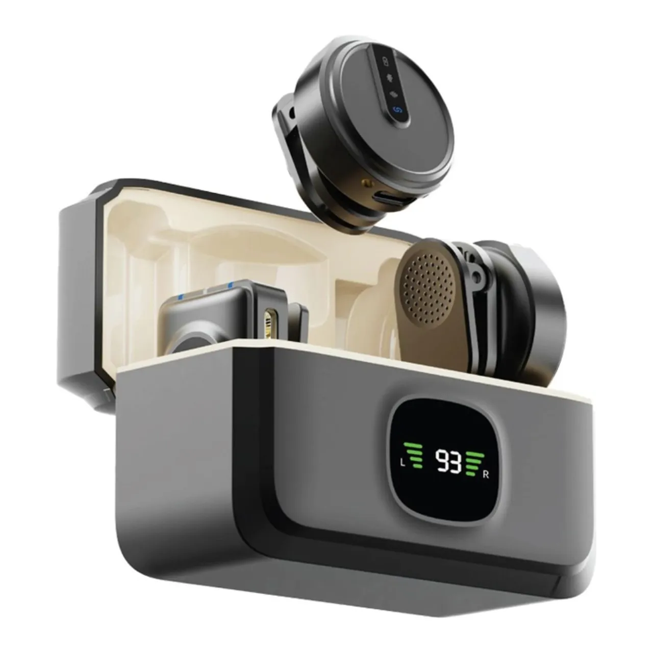 Green Lion ميكروفون لاسلكي GLM-Lit مع وصلة كاميرا 3.5 mm، أسود، GNGLMWIMIC