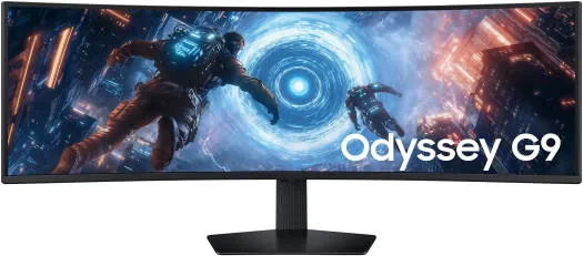 Samsung شاشة ألعاب 49 Inch منحنية Odyssey G9 G91F بدقة DQHD وانحناء 1000R ومعدل تحديث 144Hz ووقت استجابة 1Ms وحامل مريح - LS49FG910EMXUE