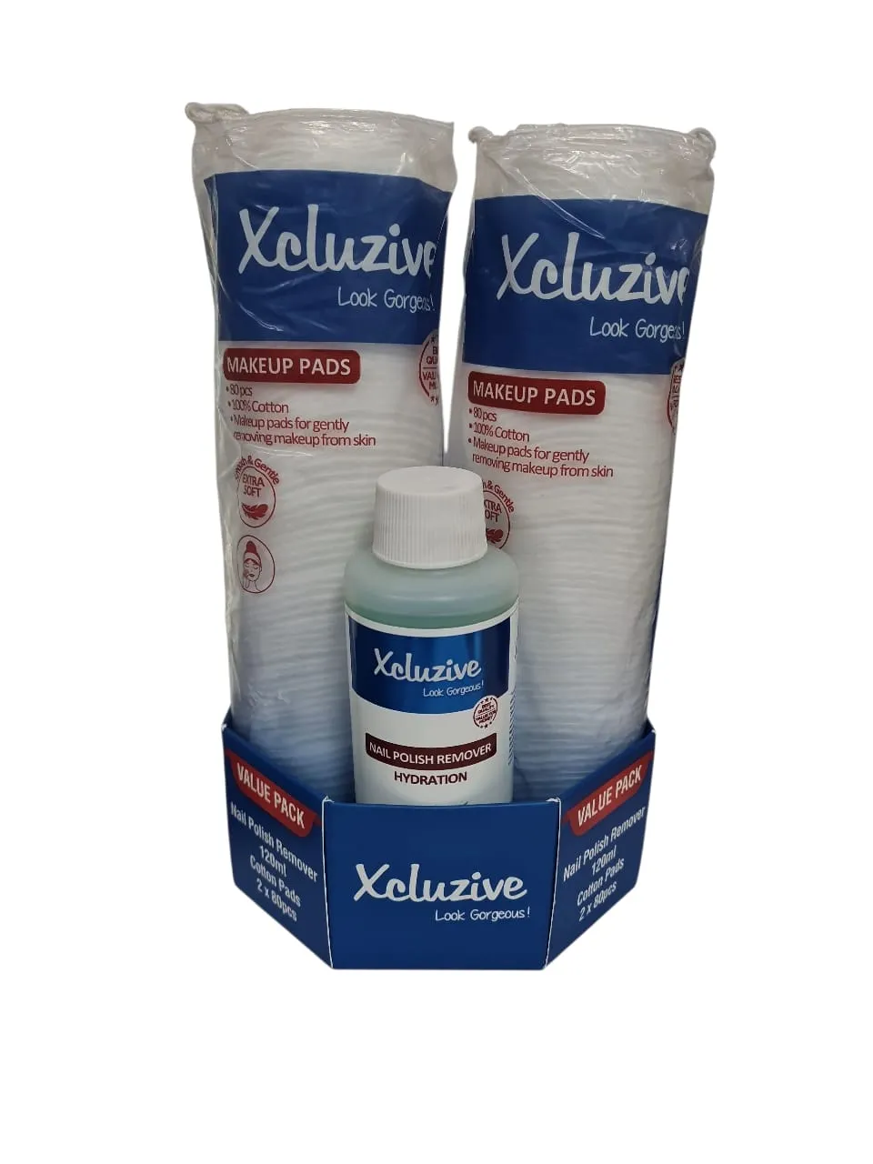 Xcluzive قطن للوجه + مزيل طلاء الأظافر - 2x80+