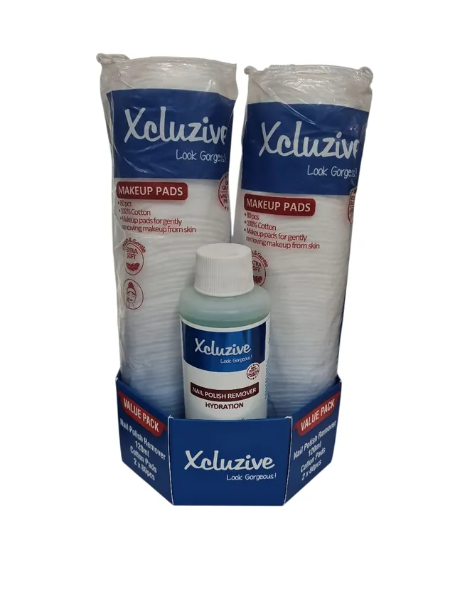 Xcluzive Cotton Pads + Nail Polsih Remover - 2 x 80's +