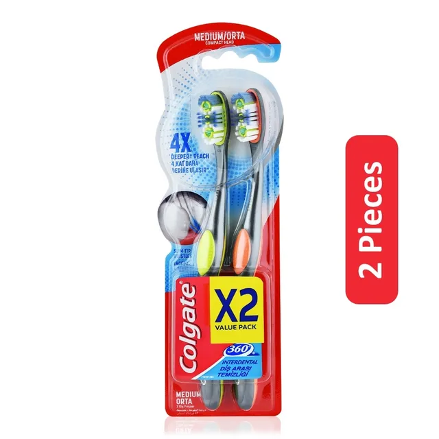 Colgate 360 Interdental Toothbrush Medium - 2 Pcs
