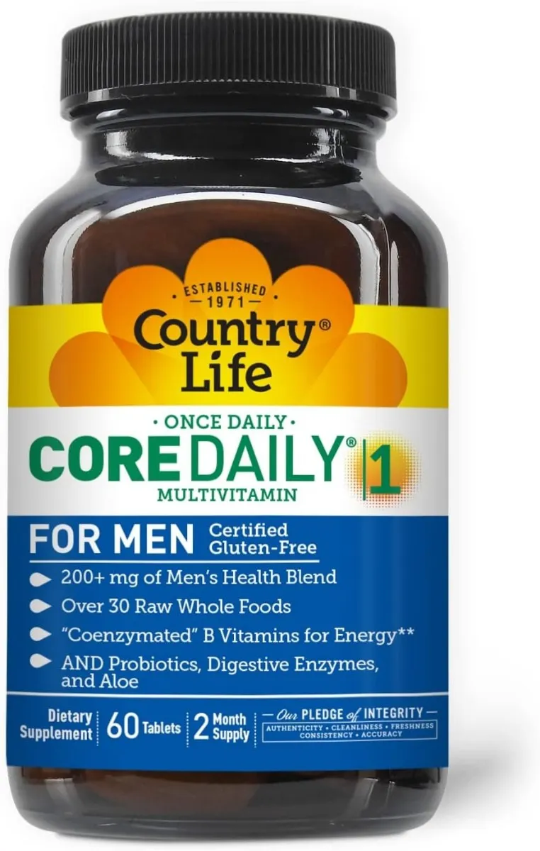 Country Life أقراص Core Daily 1 للرجال - 60 Pcs