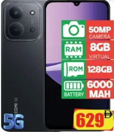 Redmi 15C 50MP camera, 8GB virtual RAM, 128GB ROM, 6000mAh