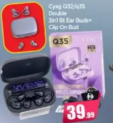 Cyxg Double 2in1 Bt Ear Buds + Clip On Bud Q32/Q35