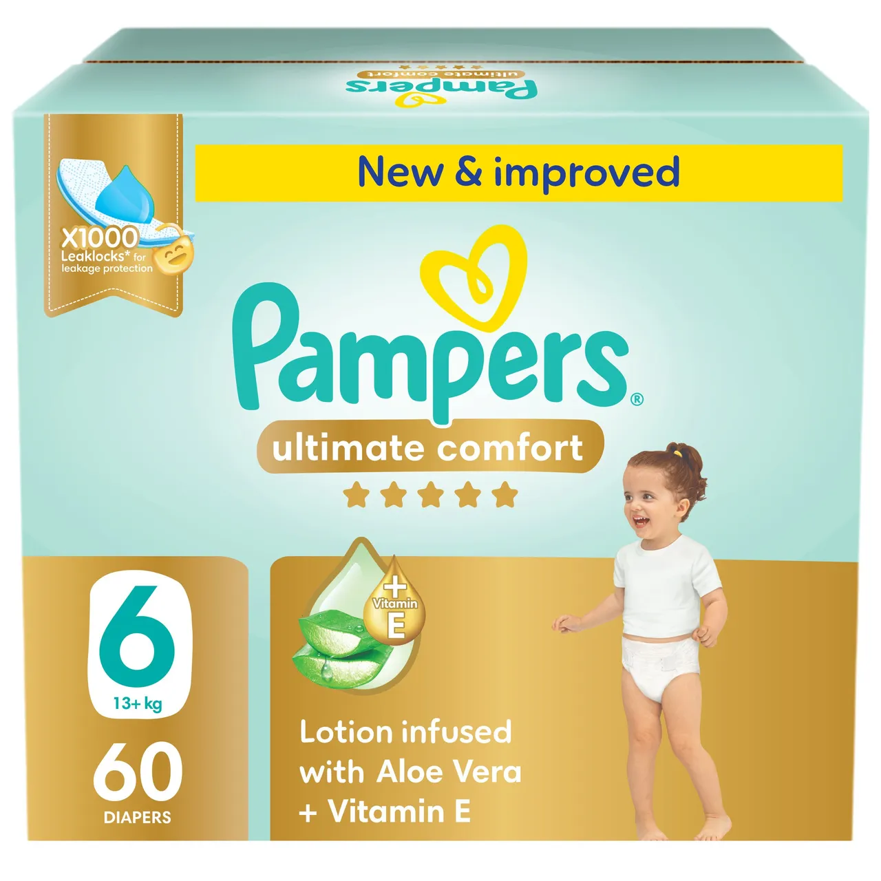 Pampers حفاضات ألتميت كومفورت لاصقة مقاس 6 (13+ kg) - 60 pcs