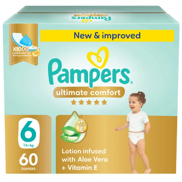 Pampers Ultimate Comfort Taped Size 6 (13+ kg ) - 60 Pcs