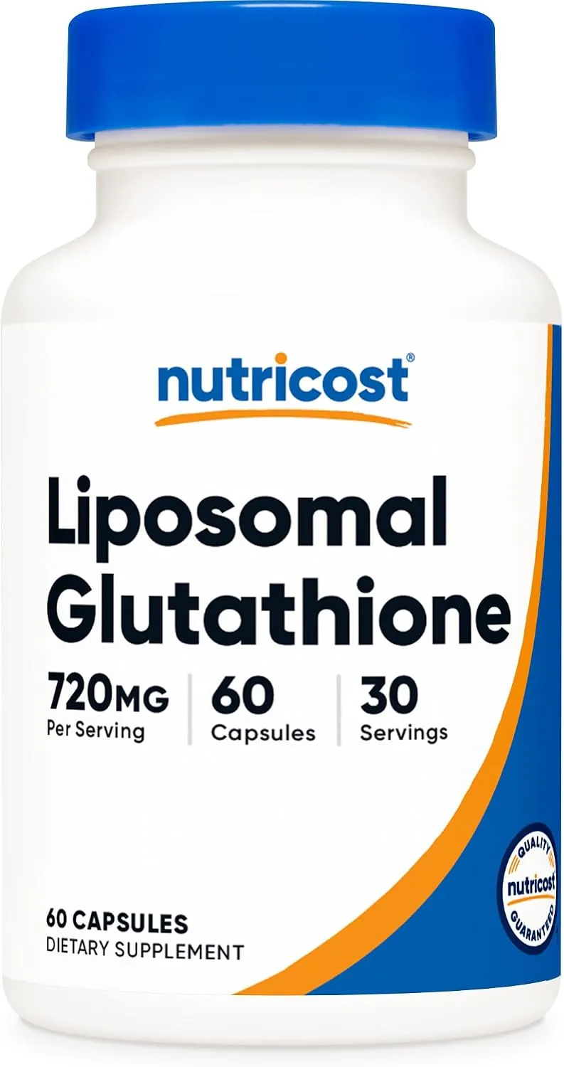 Nutricost مكمل جلوتاثيون ليبوسومي (60 كبسولة، 720mg لكل حصة) - نباتي، غير معدل وراثيا، 30 حصة، نباتي، خال من المكونات المعدلة وراثيا، 30 حصة