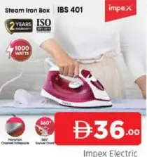 Impex Electric Steam Iron Box IBS 401, 1000 Watts