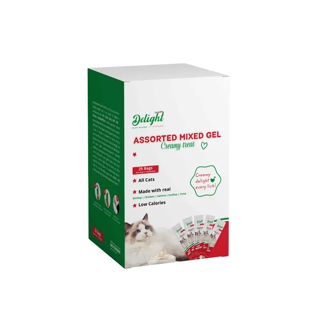 Delight Cat Wet Food Creamy Treat Assorted Mixed Gels Flavor