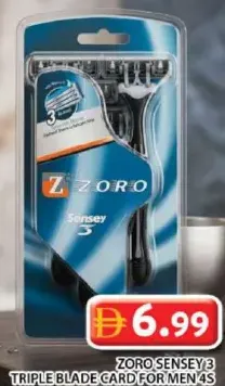 Zoro Sensey 3 Triple Blade Card For Men