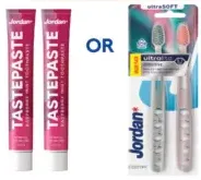 Jordan toothpaste or toothbrush Assorted