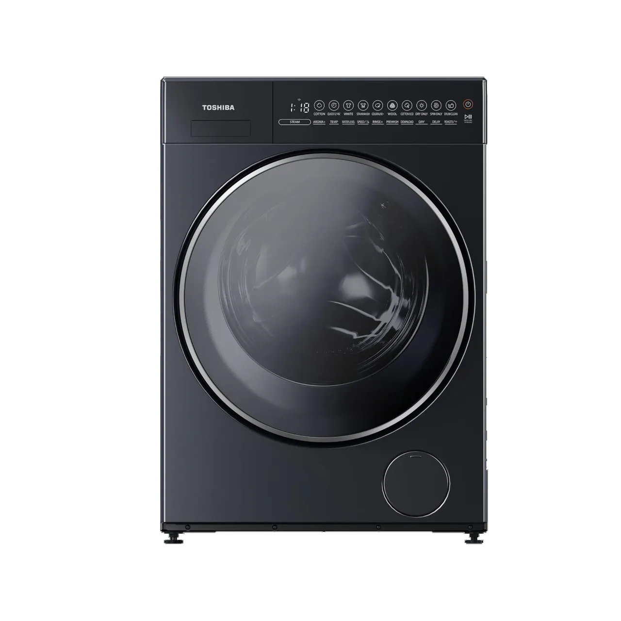 Toshiba غسالة ومجفف بتحميل أمامي، 13/، 1200 RPM، رمادي Morandi Grey، TWD-T35BP140MWA(MG)
