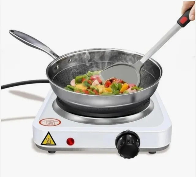 homotronics Single Burner Electric Stove, Portable Hot Plate with Adjustable Heat Control, Compact Countertop Cooker for Cooking, Boiling & Warming Food