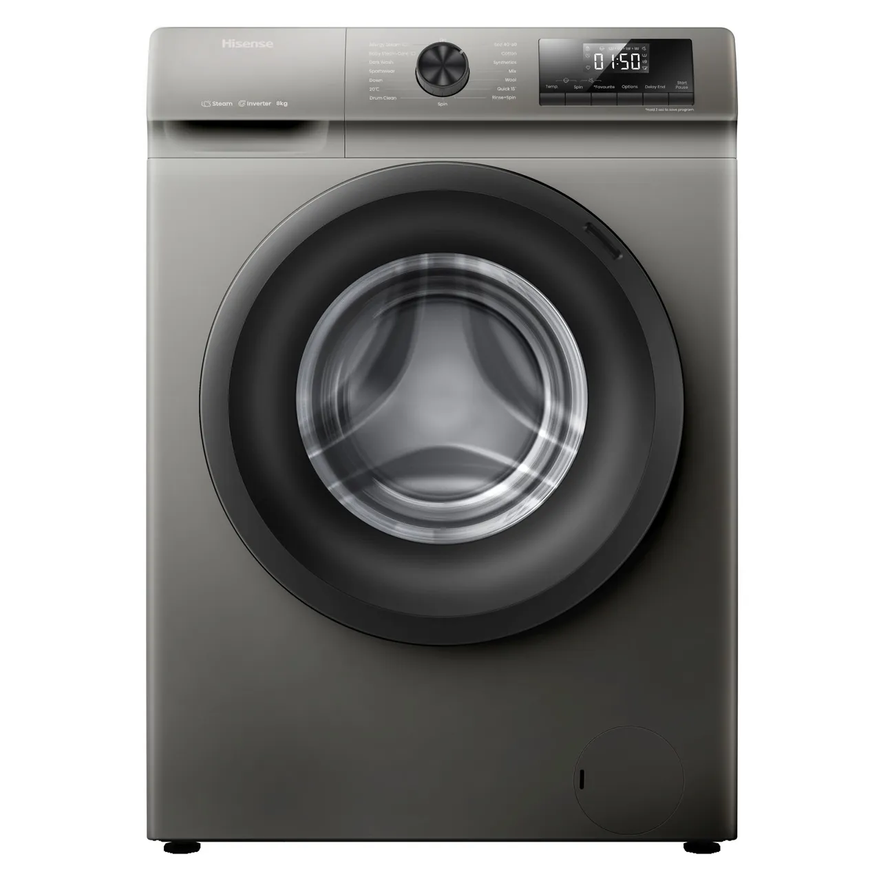 Hisense غسالة تحميل أمامي WFQP8012T رمادي