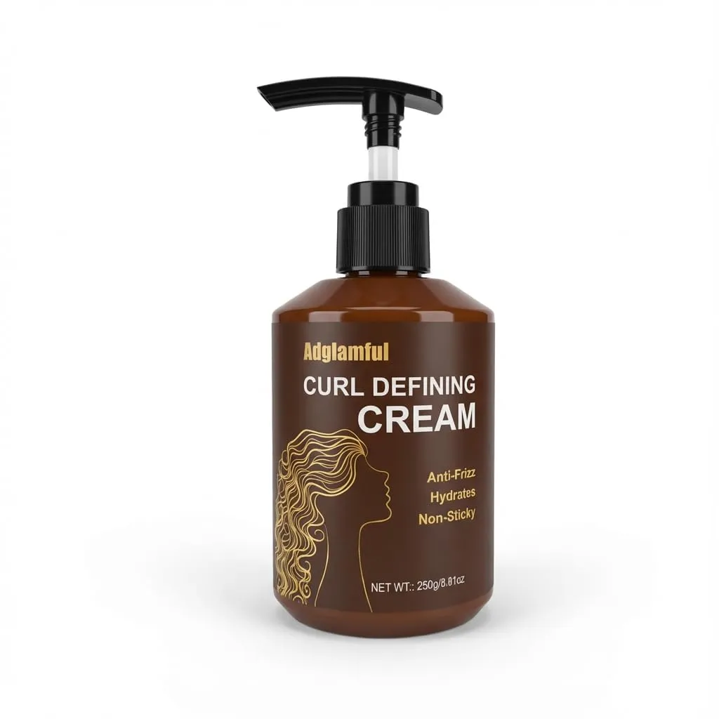 Adglamful كريم تحديد الكيرلز 8.81 fl oz مضاد للتجعد مرطب معزز للكيرلز للشعر المجعد والمموج الطبيعي بلسم لييف إن مرطب لكيرلز ناعمة وحيوية وغير لاصقة