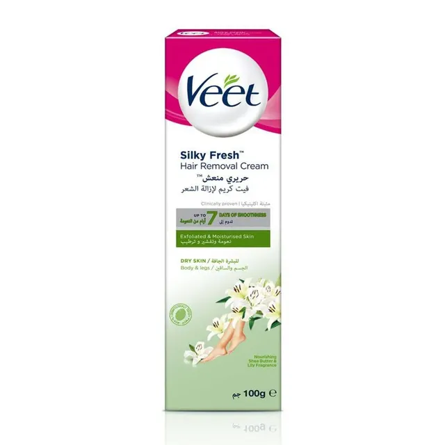 Veet Silky Fresh Hair Removal Cream for Dry Skin with Shea Butter & Lily Fragrance