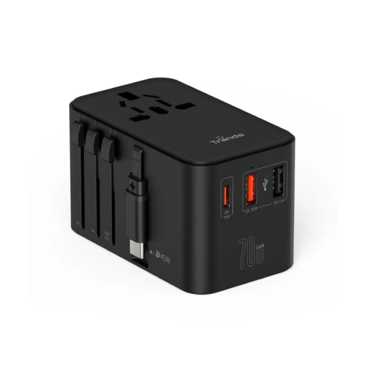 Trands شاحن سفر عالمي 70W، TR-AD9269
