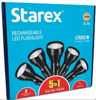 Starex Rch مصباح يدوي LED 5N1, Sl50(2Scx5)