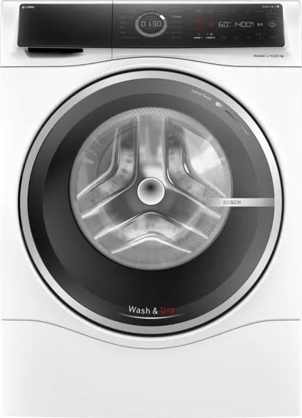 Bosch 10/ Series 8 Washer Dryer, Large LED display, 1400 RPM, White WNC254A0GC