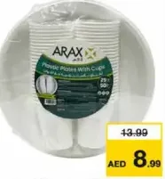 Arax Plastic Plate + Plastic Cup
