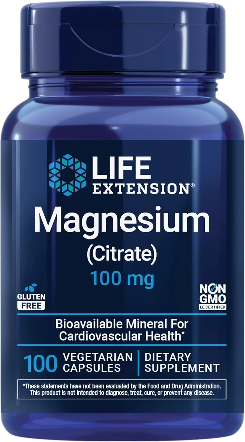 Life Extension كبسولات مغنيسيوم (سترات)، نباتية -160mg