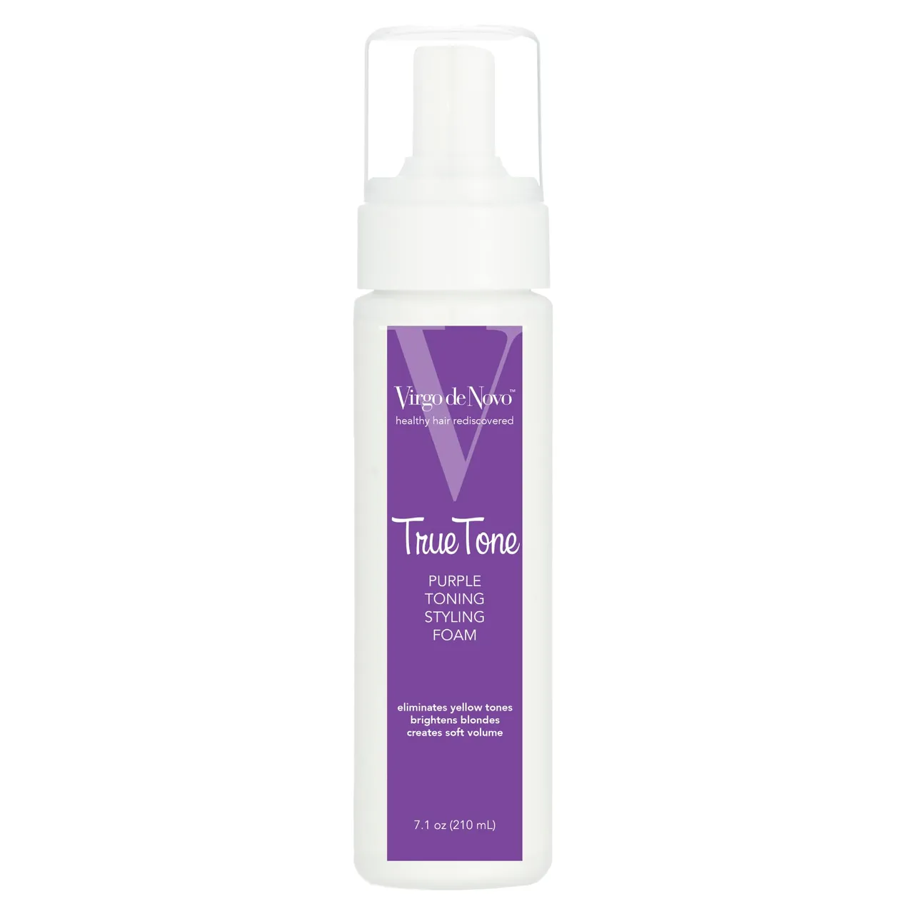 Virgo De Novo Professional Haircare Virgo de Novo رغوة تفتيح وتنسيق بنفسجية Purple ToningStyling Foam، 7.1 oz