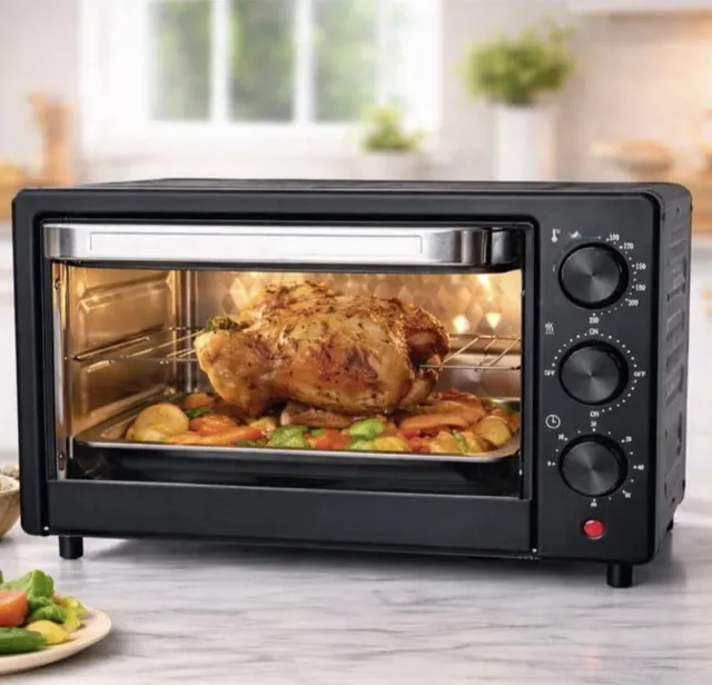 Silvonix Multifunction Toaster Oven with Rotisserie Electric Mini Oven with 60-MIN Timer, Adjustable Temperature Control, Bake Grill Roast Toast