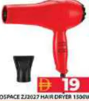 Zerospace Hair Dryer ZJ2027, 1500W