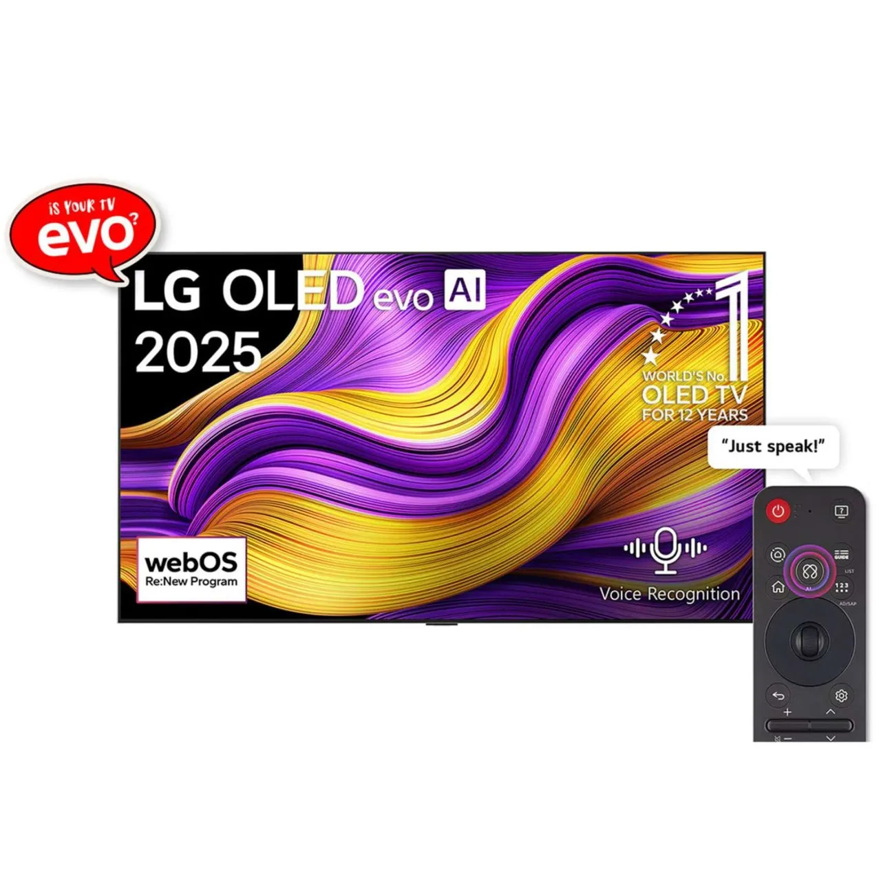 LG تلفاز ذكي 83 بوصة OLED evo AI G5 4K بمعدل 165Hz، ريموت AI Magic، Dolby، webOS25 2025