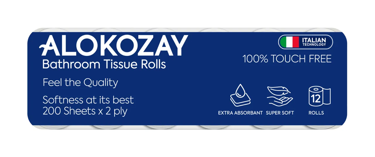 Alokozay مناديل حمام 200`S 12Rolls