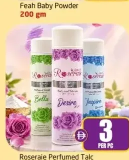Roseraie Perfumed Talc Assorted