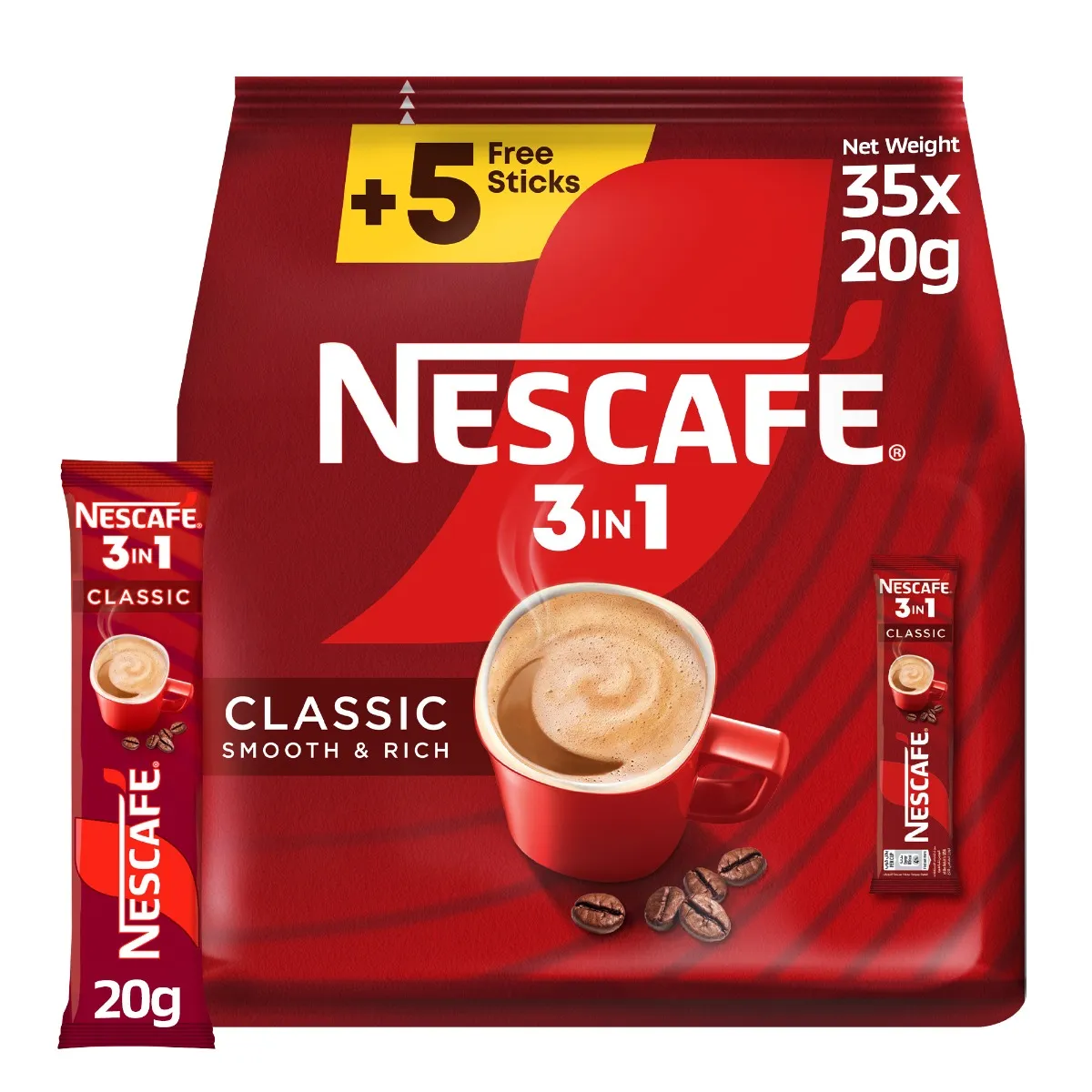 Nescafe قهوة كلاسيك سريعة التحضير 3in1 ظرف